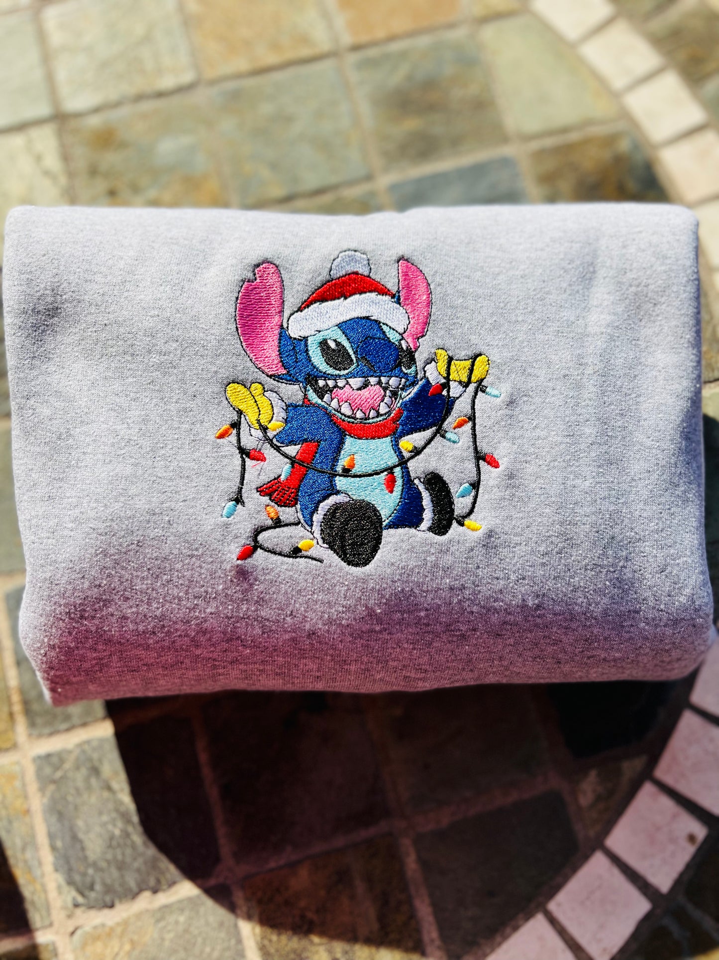 Stitch Christmas Embroidered Sweatshirt