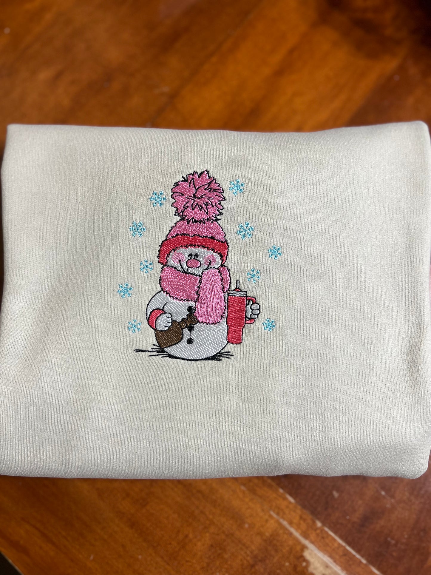 Boujie Snowman Embroidered Sweatshirt