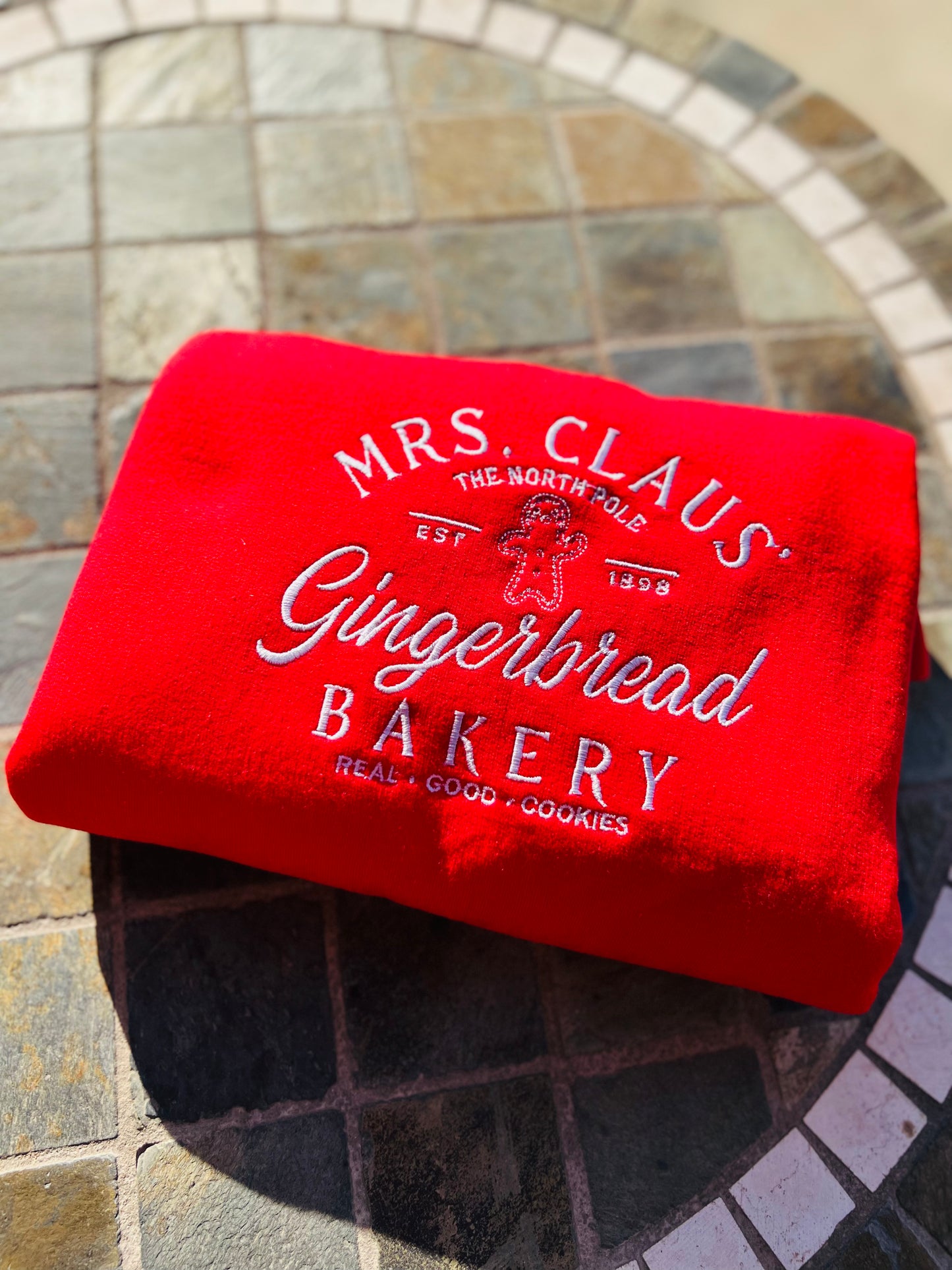 Mrs. Claus Bakery Embroidered Sweatshirt