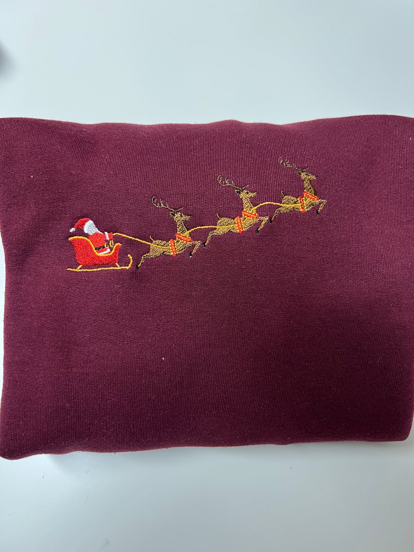 Santa's Sleigh Embroidered Sweatshirt