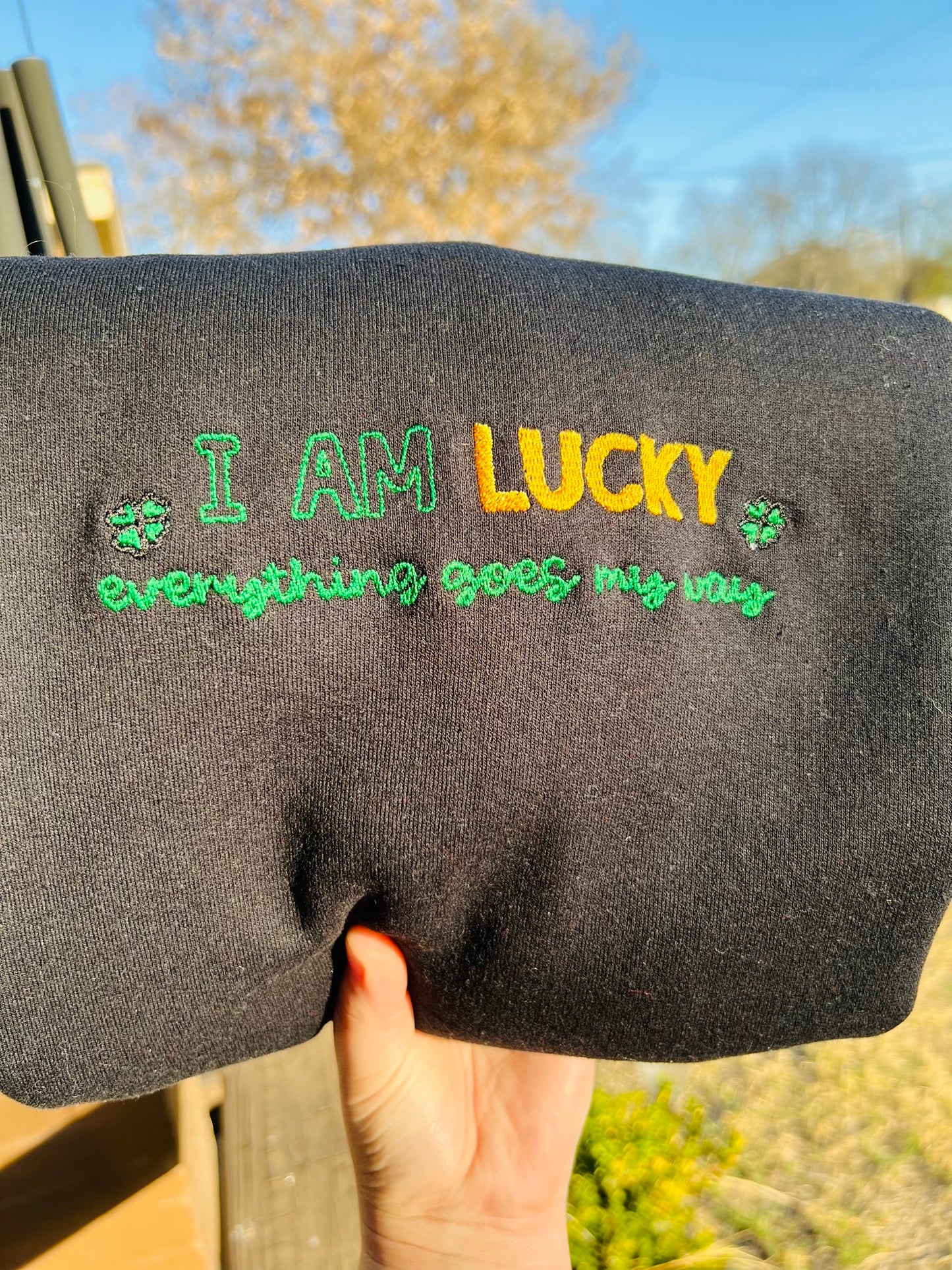 I AM LUCKY Embroidered T-Shirt