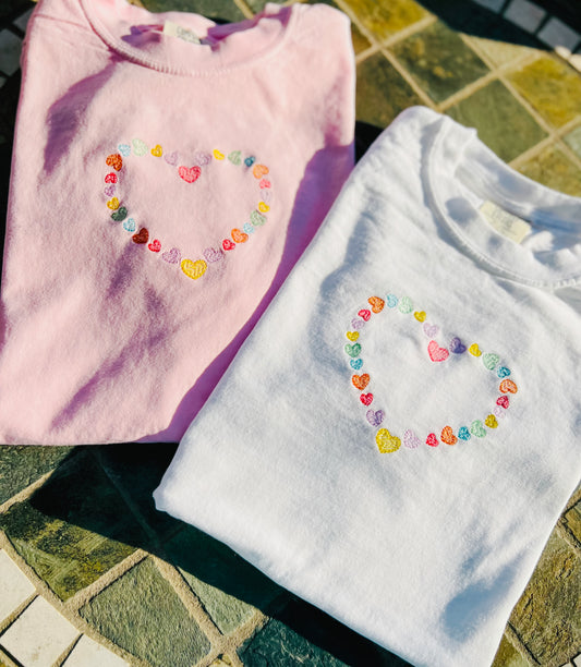 Conversation Hearts Embroidered Sweatshirt/Hoodie