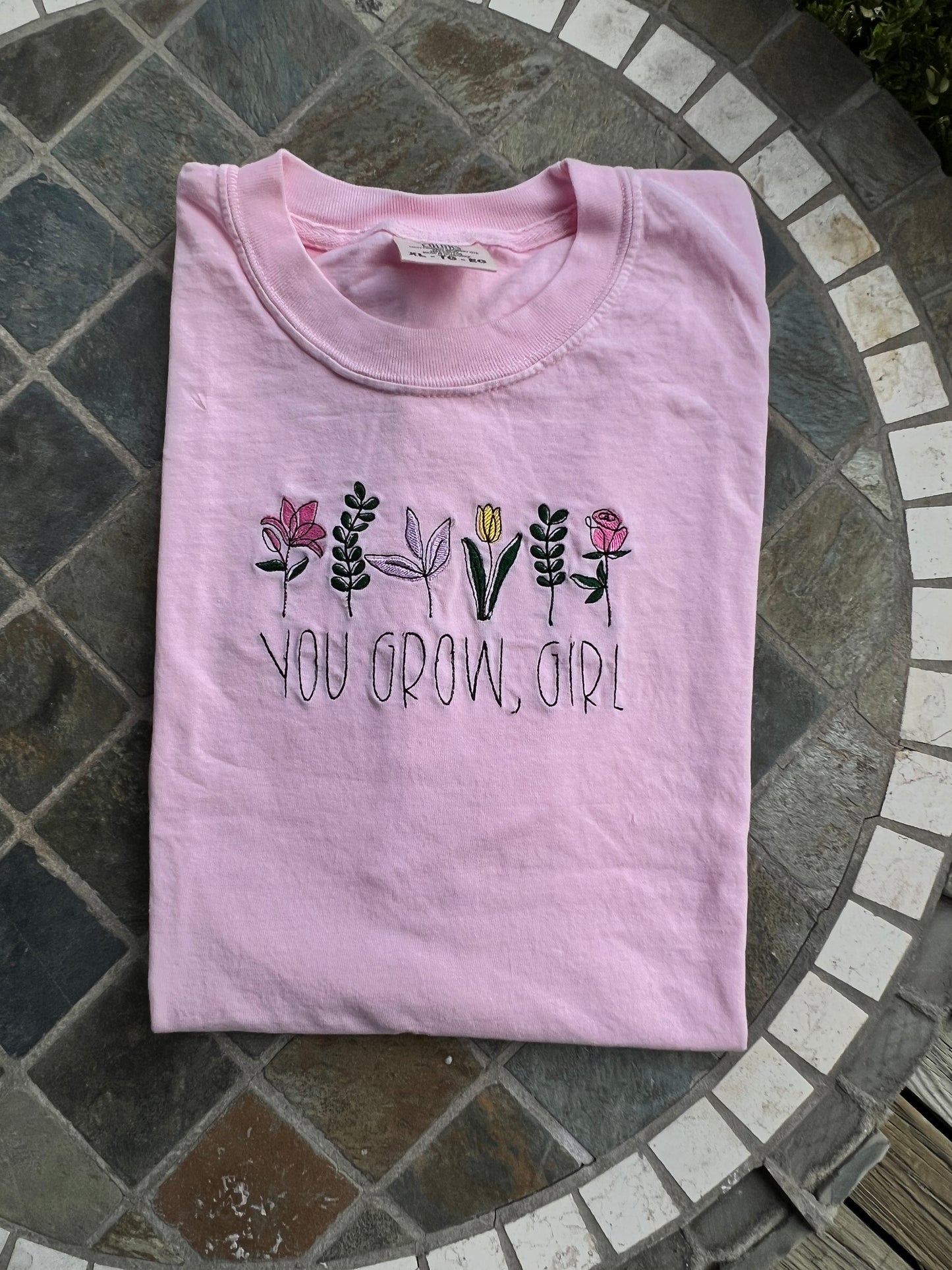 You Grow, Girl Embroidered T-Shirt