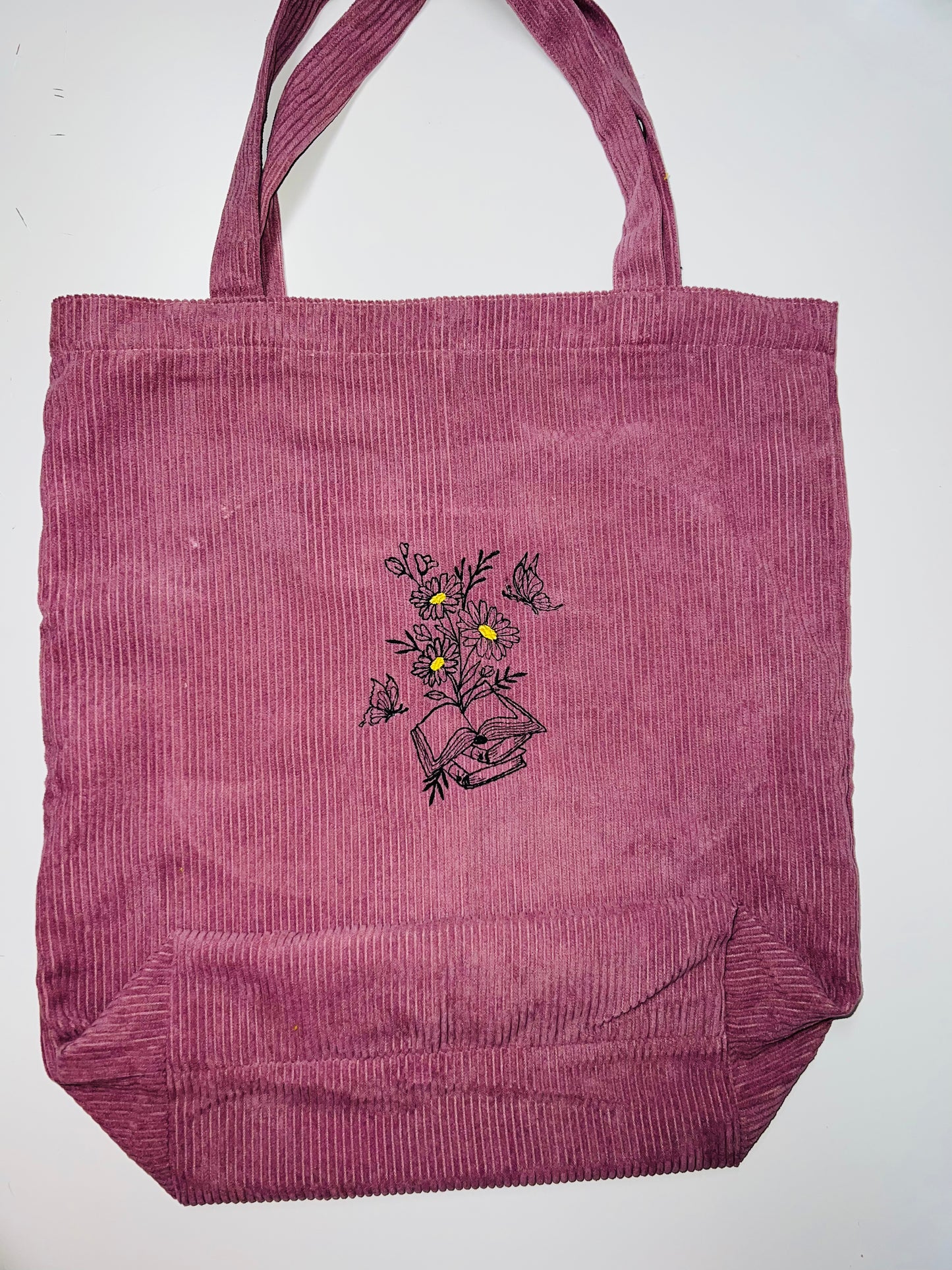 Floral Book Purple Tote Bag